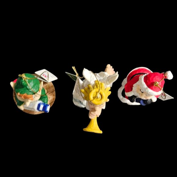 Marathon 2003 Holiday Collection Series 3 Elf Angel Santa Ornament Set of 3 - Picture 5 of 6